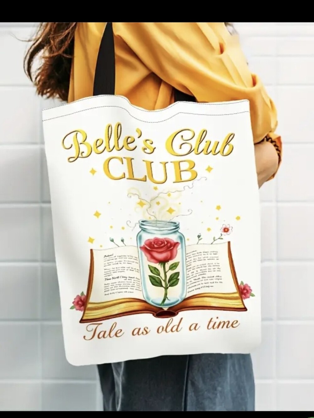 Disney Beauty & The Beast "Tale As Old As Time" Canvas Tote Bag